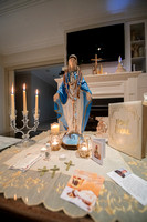 prayer space with Parish items of prayer assistance, Hope pendants and crosses